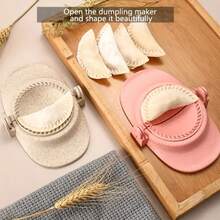 2 Pieces Dumpling Machine Set With Circular Cutter And Press, Creative Dumpling Machine, Kitchen DIY Dumpling Machine, Beige Dumpling Mold, Dough Press Machine, Dumpling Press Machine, Kitchen Supplies, Kitchen Small Tools, Cake Mold, Christmas Gift - Multicolor - View 5