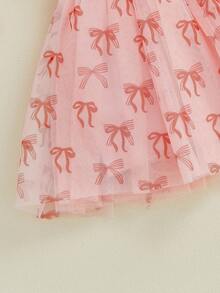 Vestido de tul para niña, estampado de corazones, sin mangas, con tirantes, corte A, para primavera y verano - Rojo - Ver 8