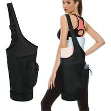 Bolsa para esterilla de yoga (1 pieza), bolso de mano alargado con gran abertura para guardar esterillas de yoga, con bolsa impermeable para toallitas húmedas y bolsa con cordón para botella de agua, correa de hombro ajustable. - Negro - Ver 2