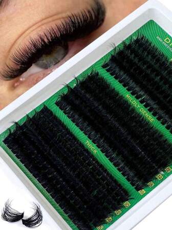 300/295支DIY貂毛假睫毛，40D/50D/60D/80D/100D蓬松单根假睫毛，打造浓密5D效果，0.07mm卷翘浓密睫毛，10-16mm混合装，化妆工具，散装个人假睫毛，适合日常妆容和角色扮演，可重复使用，睫毛簇，单根假睫毛，假睫毛
