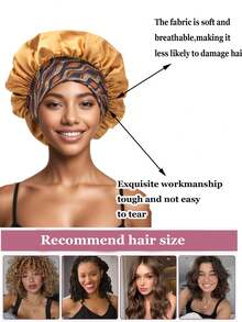 2Pcs Bonnet Set,Women's Bonnet Printing Silk Smooth Satin Bonnet With Elastic Print Fashionable Casual And Comfortable Sleeping Hat.