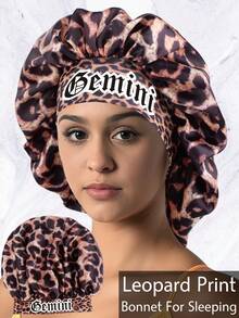 1PC Bonnet Printed 12 Constellations Personalization Hair Caps For Sleeping Satin Wide Brimmed Elastic Cap For Curly And Straight Hair Hair Sleep Cap - Blue - View 15