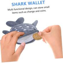 HONMEET 2piezas Monederos De Tiburn De Peluche Nias Estuche De Monedas Cierre De Cartera y Ldica Para Almacenar Monedas y Llaves - inicial - Ver 4