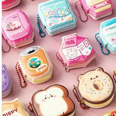 1pc Mini Memo Pad - Cute Food & Animal Decor, Portable Lunch Box Design, Colorful Whimsical Illustrations