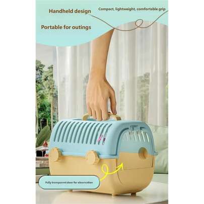 Jaula portátil para hámster y pájaro, estilo villa de lujo, jaula de mano para hámster y loro