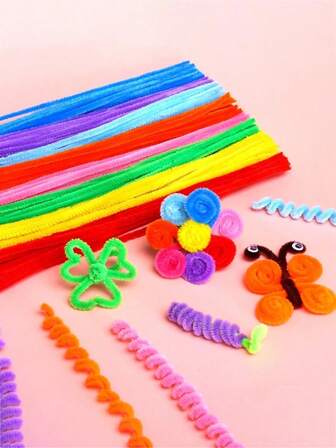 100/200pcs Chenille Cleaning Sticks, Pipe Cleaner, Colorful Chenille Rods, Multi-Color Chenille Rods, Flexible Chenille Sticks, Gray Fur Root Cleaning Sticks Crafts, Solid Color Chenille Rods, Fur Root Cleaning Sticks Craft Materials, Plush Stick Fur Root Cleaning Brush