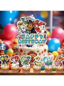 13Pcs PAW Patrol A Complete Set Cake Topper Skye Birthday Decoration PAW Patrol Theme Birthday Party Decoration Children Party Supplies Baby Shower - Multicolor - View 5