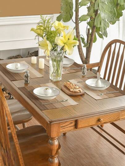 4 piezas/6 piezas Mantel de mesa con efecto ombre, decoración moderna para sala de estar y comedor, individuales lavables, manteles de mesa de cocina, resistentes al calor y a las manchas, decoración de mesa adecuada para fiestas en casa, comidas al aire libre de camping, mesa de café, decoración del hogar de primavera/verano