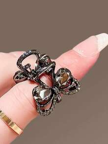 2pcs/4pcs Women's Alloy Rhinestone Crystal Flower Hair Claw Clips, Elegant Luxury Hair Accessories, Romantic Glamorous Hair Clips For Parties, Suitable For Daily Work Commute Hair Bow Hair Clutch - Multicolor - View 3