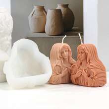 Moldes de silicona reutilizables de la Virgen María - Manos juntas/Halo y Rosa, suministros de manualidades DIY para decoración del hogar religiosa, elaboración de velas, arte en resina y artesanías de yeso - Blanco - Ver 7
