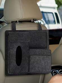 5-Color Foldable Car Seat Back Organizer - Multi-Compartment Design, Durable Fabric & Strap Material, Suitable For Storing Travel Essentials, Snacks, Toys - Fits All Vehicle Models, Convenient In-Car Storage & Organization, Fun Design, Sturdy Structure, Can Be Used As Car Tissue Box Holder, Tissue Bag, Trunk Organizer, Car Accessories - Multicolor - View 4