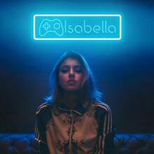 Individuell gestaltbarer PS//PC Gamepad Neonlicht - USB betriebenes LED Wandlicht, individuell anpassbarer Name/Text, blaue/rosa Gaming Zimmer Dekoration, Plug and Play, geeignet für Schlafzimmer, Party, kompatibel mit Switch//Logo, Neonlichtschild, Wandkunst, Wanddekoration, Neon Wanddekoration, LED Licht, ästhetische Zimmer Dekoration, Beleuchtungsdekoration, Lichtleiste