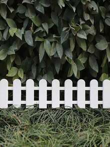 White Plastic Fence, Garden Picket Fence, Outdoor Gardening Fencing, Interlocking Small Fence - White - View 7