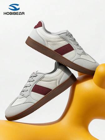 HOBIBEAR Women's Sneakers - New Casual Retro Sneakers, Luxury Red Flat Shoes, Student & Couple Almond Toe Rubber Shoes, Ideal For Christmas, Thanksgiving, New Year Gifts