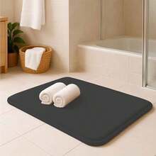 Bluelander Tapete de Baño Antiderrapante Memory Foam, Espuma Viscoelástica Gruesa, Alfombrilla de Baño Antideslizante de Terciopelo, Super Absorbente y Suave para Todo Hogar (Gris Oscuro, 1 Pieza) - ‎Gris Oscuro - Ver 3