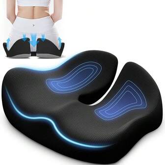 Cojines para asiento, cojín de espuma de memoria cómoda para silla de oficina, cojín de silla de escritorio con soporte ergonómico, almohadilla para asiento para silla de oficina/asiento de coche/silla de ruedas/sillas de juegos, grande y antideslizante