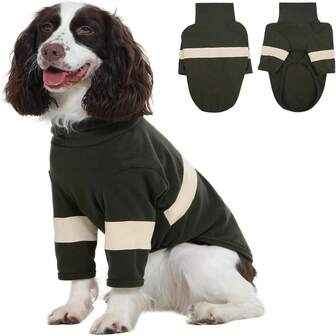 1pc Fleece Sweater For Small/Medium/Large Dogs, High Elastic Turtleneck Long Sleeve Pet Clothes, Soft Knitted Pullover Sweater For Dogs, Suitable For Winter, Spring & Autumn, Warm Indoor/Outdoor Dog Jacket
