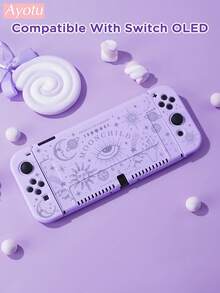 Ayotu 1pc Celestial Pattern Compatible With Switch2/Switch NS/Switch OLED Console Protective Case, New Generation TPU Soft Shell, Universal Gamepad Protective Cover, Switch Controller Protective Cover, Switch Gaming Accessories, Anti-Fall, Anti-Slip, Anti-Scratch, Fashionable, Suitable For Autumn Romantic, Back To School, Valentine's Day, Christmas, Halloween Gifts - Multicolor - View 3