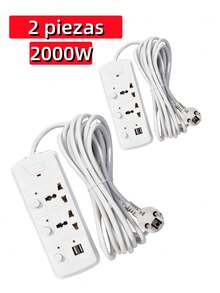EXTENSION MULTICONTACTO REGLETA 2 ENCHUFES 2 Puertos Usb - 2 piezas - Ver 11