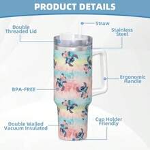 Lilo And Stitchs Anime Tumbler Vacuum Insulated Cartoon Thermal Cup Vacuum Flask Office Home Mug Spill Proof, 40oz - 6 + MỘT KÍCH CỠ - Xem 4