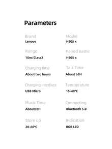 Lenovo HE05 X 1pc Bluetooth Earphones Earphone Waterproof Earplugs HIFI Sound Magnetic Neckband Headset Sports Headphone Chinese Packaging