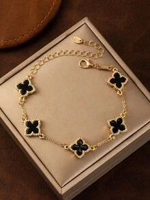 1/2件装 时尚经典黑白四叶草设计手链套装 - 彩色 - 查看 13