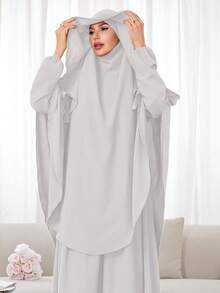 1pc Breathable & Skin-Friendly Khimar Hijab Set, Suitable For Muslim Women's Daily Prayer And Wear, All Seasons - Nhiều màu - Xem 4