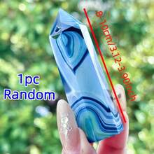 1pc Pink/Blue Agate Pillar With Unique Irregular Cracks And Small Holes; A Interior Decorations , The Perfect Gift For Family And Friends, Or A Valentine's Day Or Easter Present. - Multicolor - View 16