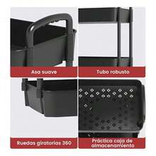 Estante de plástico Marco práctico de almacenamiento Estanterías de varias capas negras Clasificación de estanterías de bocadillos y escombros - Negro - Ver 11
