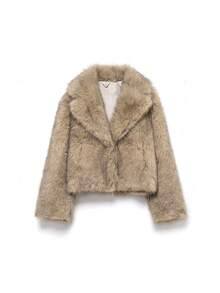 DEEKA Autumn/Winter New Women's Fashion European & American Style Faux Fur Effect Short Coat Jacket