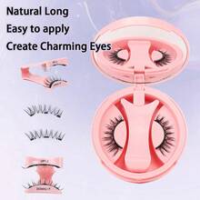 1 Pair Magnetic Eyelashes With Applicator, Reusable Magnetic Eyelash Set, Natural Looking, No Glue Needed, Suitable For Eyes - Natural Lashes - View 7