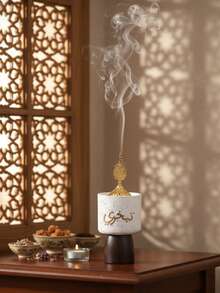 Bộ 1 lư hương nhựa đen, kiểu Ả Rập, giá đỡ hương Bakhoor, tượng trang trí Ramadan, trang trí nhà cửa, trang trí phòng, trang trí tiệc tùng & ngày lễ, hình đèn lồng sao và trăng. Thích hợp cho các khu vực sinh hoạt hàng ngày trong nhà như góc bàn làm việc, bàn trang điểm phòng ngủ, bàn đầu giường và bàn cạnh giường ngủ trong phòng khách, cũng có thể được sử dụng làm vật trang trí trong các không gian thương mại như quán cà phê. - Nhiều màu - Xem 8