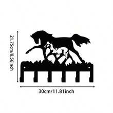 Hello Young 1pc Elegant Steed Black Metal Wall Hook, Suitable For Bedroom/Living Room/Office, Bohemian Style, Easy To Install, Wall Mounted Hook Wall Art Metal Hook Rack,Suitable For Room Decor - Multicolor - View 7