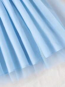 Girls Sleeveless Floral Tutu Dress - Perfect Spring And Fall Gift - Baby Blue - View 5