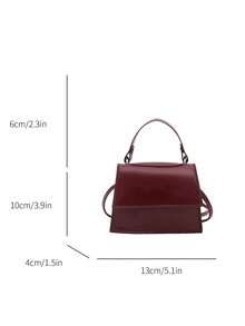时尚纯色极简迷你手提包，女士腋下斜挎包，适合购物、日常携带，尤其适合年轻女性、大学生、年轻职业人士、上班族。也完美适用于办公室、学校、工作、商务、通勤、户外活动、旅行和短途出行。 - 酒紅色 - 查看 7