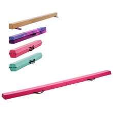 Barra de equilibrio de gimnasia plegable de 2,4 m para niños con bolsa de transporte para el hogar, color rosa - Rosa - Ver 8