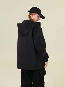 (Early Spring/Summer Release) New Women Outdoor Travel Sports Hooded Zip-Up Jacket - Black - View 2