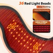 Wireless Neck Heating Massage Pad, Neck Massager With Heating Function, 3-Gear Heating Massage, Electric Neck Heating Pad To Relieve Pain, Heating Neck Brace With 660nm/850nm Red Light Therapy To Relieve Soreness And Stiffness, Vibrating Neck Massage Belt, Suitable For Waist, Back And Shoulder Heating - Multicolor - View 8
