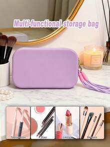 Tas Kosmetik Silikon Lucu Gaya INS, Kantong Penyimpanan Multifungsi, Dompet Ponsel & Koin, Tempat Kuas Makeup, Kantong Bawaan Portabel, Tas Penyimpanan Serbaguna, Tas Lipstik - MultiWarna - View 2