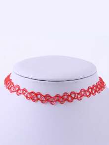 1pc Cute Elastic Tattoo Choker Necklace, Vintage Gothic Style Necklace, Wedding Jewelry Gift For Girls - Multicolor - View 13