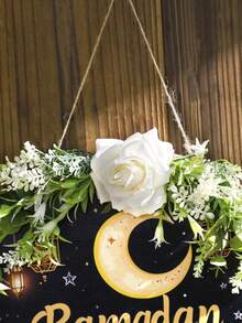 1 vòng hoa trang trí trăng lưỡi liềm Ramadan, đèn lồng trăng kiểu Hồi giáo chủ đề bầu trời đêm, trang trí nhà cửa mừng lễ Eid Mubarak, trang trí cửa trước, điểm nhấn cây xanh theo mùa, phông nền lối vào phòng khách phong cách Boho, phụ kiện trang trí ngày lễ - Nhiều màu - Xem 9