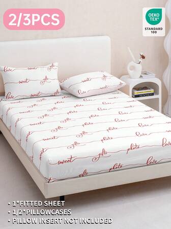 Juego de 2/3 piezas de sábana ajustada, ropa de cama, protector de colchón, cubrecama, sábana, decoración del hogar, textil para el hogar cómodo, protector de colchón transpirable y antipelusas, suave y amigable con la piel, ropa de cama suave y cómoda para el dormitorio, funda de colchón de moda, protector de colchón de envoltura completa, disponible en varios colores, sábana ajustada para cama doble