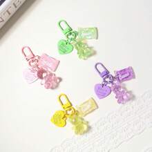 可爱卡通闪亮爱心熊动物糖果钥匙扣 - 创意包包汽车耳机盒钥匙扣配饰，送给朋友或爱人 - 均碼 - 查看 9