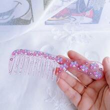 [ Authorized ] Sanrio Cartoon Hello Kitty Kuromi Cinnamon Roll Melody Cute Mini Comb, Coarse Toothed Soft Girl Portable Makeup Comb, Hairpin Comb, Birthday Gift, Christmas Gift