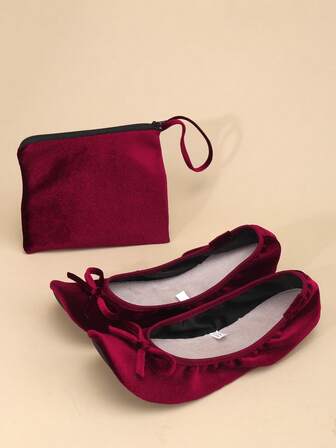 Foldable Dance Shoes For Teenagers, Indoor Ballet Shoes For Wedding Dance, Slip-On Flat Soft Bottom Shoes, Suitable For All Seasons