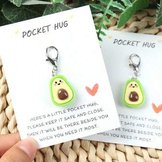 1 st/2 st Avokado Nyckelring, Fickkram, Grön Söt Avokado Nyckelring Vänskap Nyckelring Presenthänge Till Jul Alla hjärtans dag Födelsedag