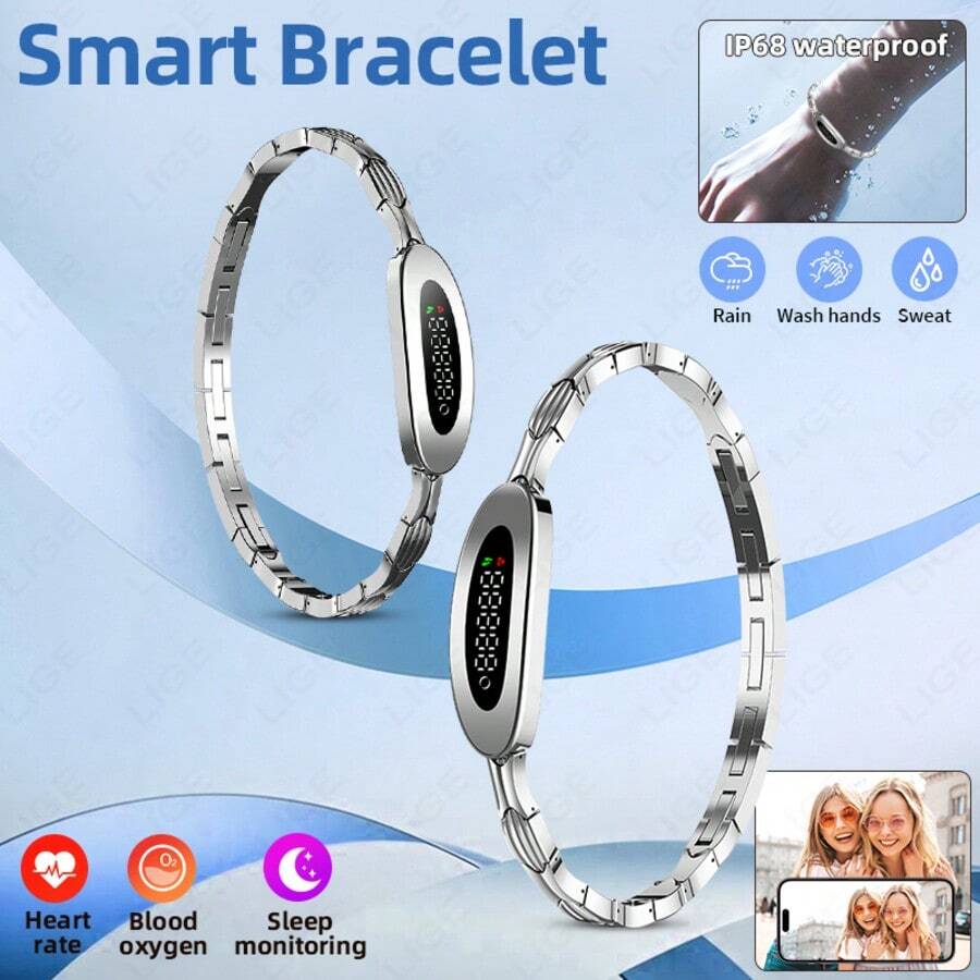 Nuevo brazalete inteligente LIGE: Múltiples modos deportivos, recordatorio de período, seguimiento de actividad diaria, resistente a salpicaduras, recordatorio de alarma. Un rastreador de fitness multifuncional para mujeres.