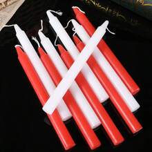 10pcs/20pcs Red And White Striped Emergency Candles, Smokeless Cylindrical Candles For Home Blackout, Suitable For Candlelight Dinner, Party, Bar Atmosphere And Decorative Props - Multicolor - View 3
