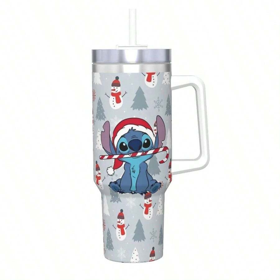 Cute Lilo And Stitchs Insulated Tumbler With Straws Stainless Steel Coffee Mugs Office Home Hot Cold Drinks Cup, 40oz - 20 + ONE SIZE - View 1