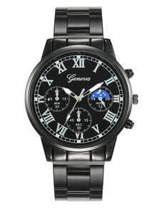 2pcs New Men's Business And Leisure Round Quartz Watch, Versatile Couple Watch Combination Set, Valentine's Day, New Year's Day, Birthday, Christmas Gift For Friends And Family. - Multicolor - View 5